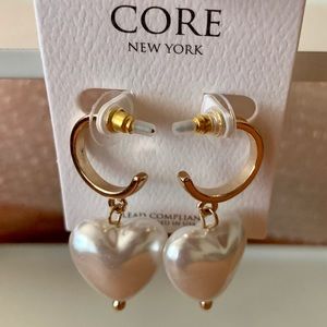 Pearl Heart Earrings